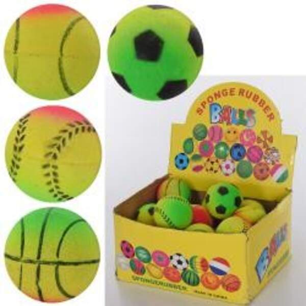 Мяч детский MS 3528 (144шт) 6,3см, резина, в кульке, 24шт(4вида) в дисплее, 24-13-18см (шт.)