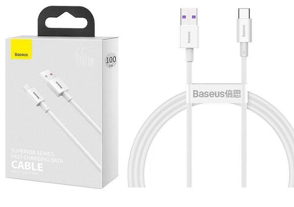 Кабель Baseus Superior Series USB to Type-C 66W 1 м White (CATYS-02) (шт.)