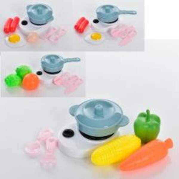 Посуд 761-5-9 (252шт) плита, продукти, кухон. набір, мікс видів, у кульку, 16-16-4см (шт.)