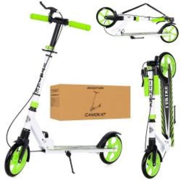 Самокат SR 2-049-1-WGR (1шт) алюм,2колесаПУ200мм,руль84-95,5см,подн57/36-11см,подставка,руч.тормоз,б (шт.)