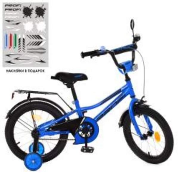 Велосипед детский PROF1 16д. Y16223 (1шт) Prime, синий,звонок,доп.колеса (шт.)