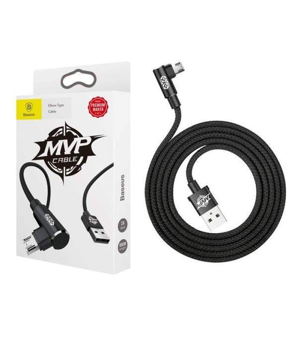 Кабель Baseus MVP Elbow Type Cable USB for Micro 2A 1m Black (CAMMVP-A01) (шт.)
