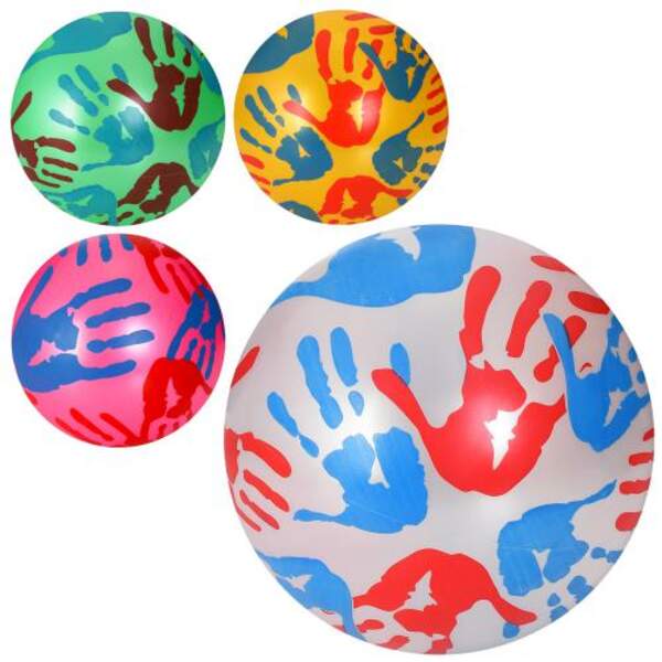 М'яч дитячий MS 3501 (120шт) 9 дюймів, малюнок (долонька), 60-65г, 4 кольори (шт.)
