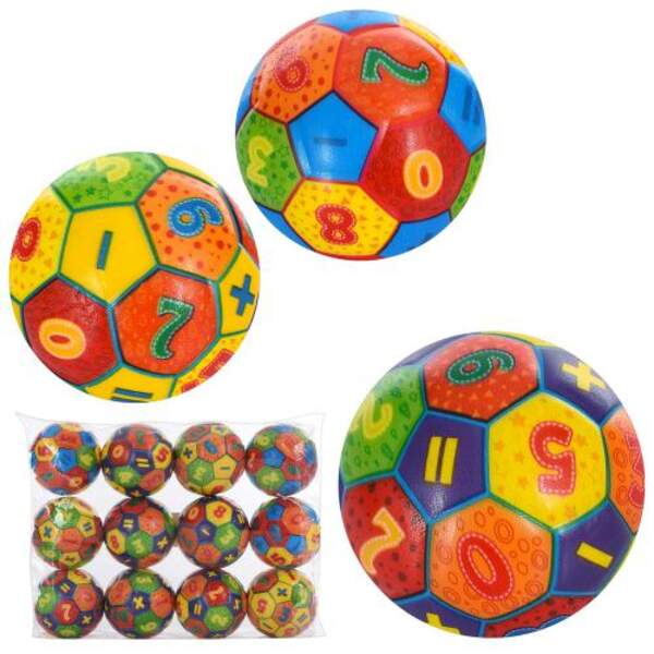 М'яч дитячий фомовий MS 3523-1 (360шт) 6,3см, цифри, 3 види, упаковка 12шт у кульку (шт.)