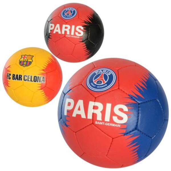 М'яч футбольний 2500-188 (30шт) розмір 5, ПУ1, 4мм, ручна робота, 32 панелі, 400-420г,3 види (клуби) (шт.)