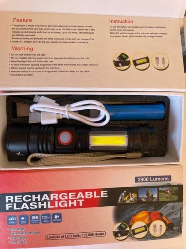 Ліхтарик ручний WD 244 P90 LED + Zoom + водонепроникний/60 (шт.)
