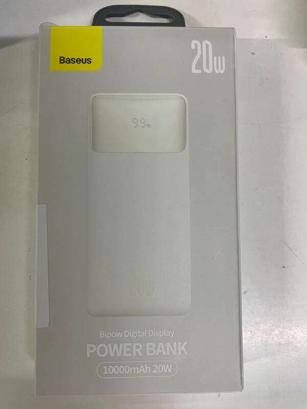 Акамулятор до моб. телеф  Baseus Bipow Digital Display  power bank 10000mAh  20W  White  (PPDML-L02) (шт.)