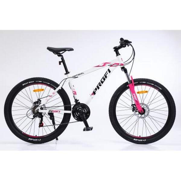 Велосипед 26 д. G26OPTIMAL A26.5 (1шт)алюм.рама 16,5",SHIMANO 21SP,алюм.DB,CS TZ500,біло-рожевий (шт.)