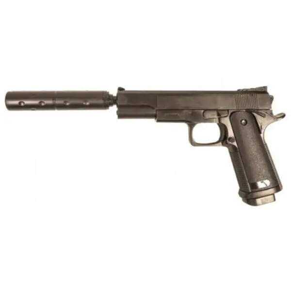 G053B Страйкбольний пістолет Galaxy Colt 1911 з глушником пластиковий 36шт (шт.)