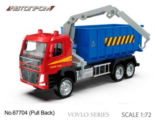 Машина метал АВТОПРОМ арт. 67704K (96шт/2) 1:72 Volvo Crane Truck, рухомі елементи, в кор.13,5*7*5см (шт.)