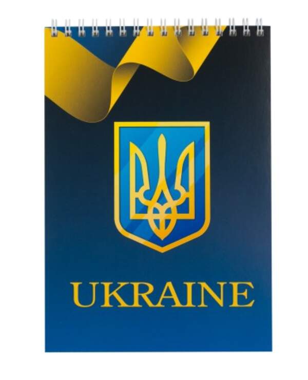Блокнот на пружині зверху UKRAINE, А-5, 48л.,клітка,картонна обкладинка,синій BM.24545104-02 ((1/10) (шт.)