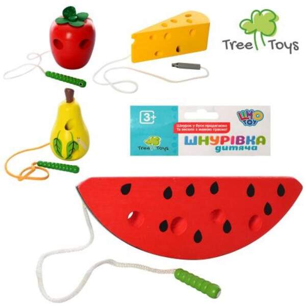 Дерев'яна іграшка Шнурівка MD 0494 (120шт) продукти, мікс видів, від 8,5см, у кульку,12-18-5см (шт.)