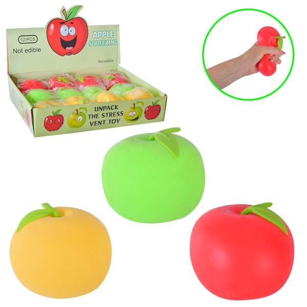 Антистрес арт. AN4338 (288шт) яблуко, 6см, 3 кольори, 12 шт. в дисплей боксі/ціна за шт/ (шт.)