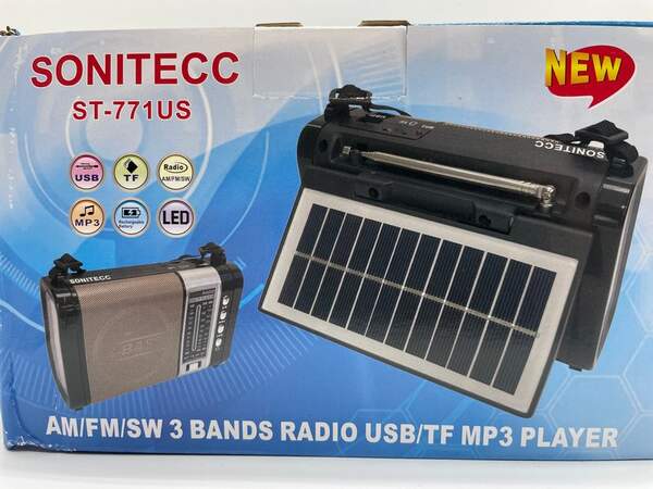 радіоприймач SONITECC ST771US (usb/micro) ліхтарик + сонячна панель F-232-S/48 (шт.)