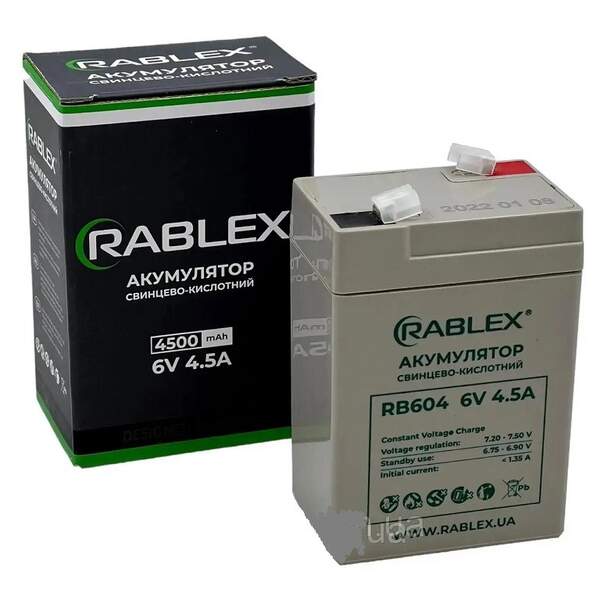 Акамулятор Rablex 6v-4.5Ah (RB604) /20 (шт.)