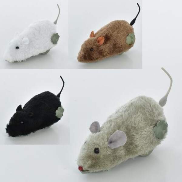 Іграшка S712 (238шт) мишка 15см, заводна 4колір, в кульку 22-10,5-6см (шт.)