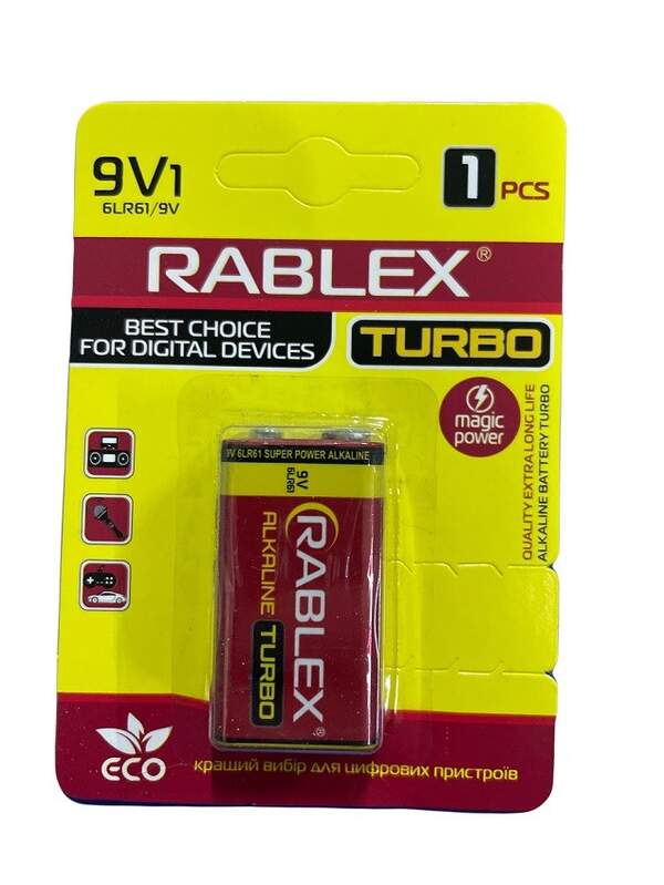 Rablex 6LR61/9V Turbo (Крона) 1шт BLISTER /12/240 (шт.)