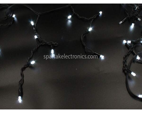 Xmas гірлянда LED 120 3.3Line Short curtain (Бахрома) W-2 Біла 5Метрів Вул.+з'єдн. Чорний(16) 7237 (шт.)