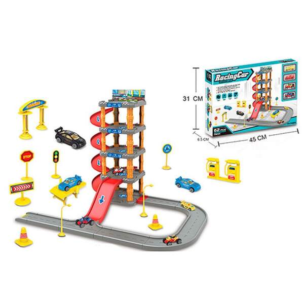 Гараж P3033 (24шт) 5 поверхів, дорож.знаки, транспорт4шт, 6см, 62дет, в коробці, 45-31-7см (шт.)