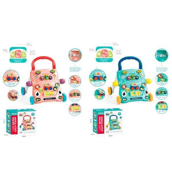 Каталка-ходунки 6003-6004 (12шт) 36-41-42,муз,світло,сортер,на бат-ці,2 кольори, в коробці, 39-35-11 (шт.)