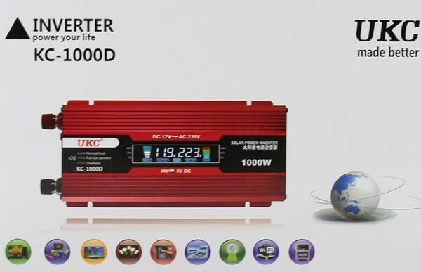 Перетворювач AC/DC KC-1000D 1000W 12V + LCD (40) 2812 (шт.)