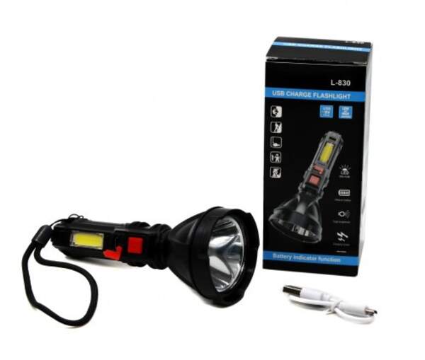 Ліхтарик №L-830 пл. від USB 1шт у кор. 30шт у пор. кор. (120) (шт.)