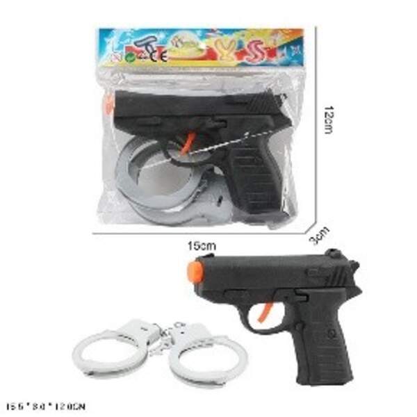 Поліцейський нібір арт. 34P37A (384шт)пістолет,наручники, знаряди на присосках, пакет 15*12см (шт.)