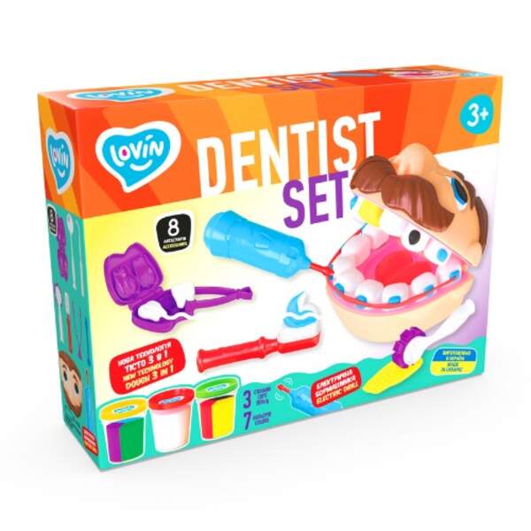 Dentist Set TM Lovin Набір для ліплення з тістом 41193 (5 шт) (шт.)