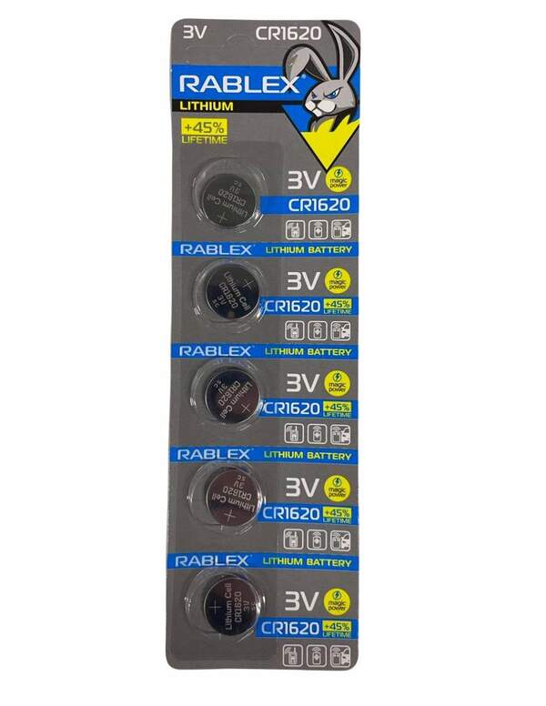 Rablex CR1620 3V blister card/5 pcs/100/2000/ (шт.)