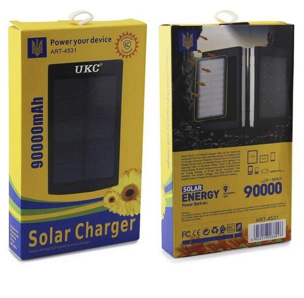 Моб. Зарядка POWER BANK Metal+LED Solar 90000mah (реал. 4800) (100) 4531 (шт.)