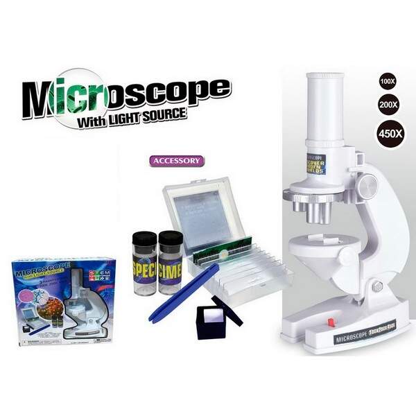 Мікроскоп 1061 (24шт) 19-10-6см, інструменти, лінзи, світло, пробірки, на бат-ці, 3 кольори, в кор-ц (шт.)