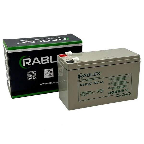 Акамулятор Rablex 12v-7Ah (RB1207)/10 (шт.)
