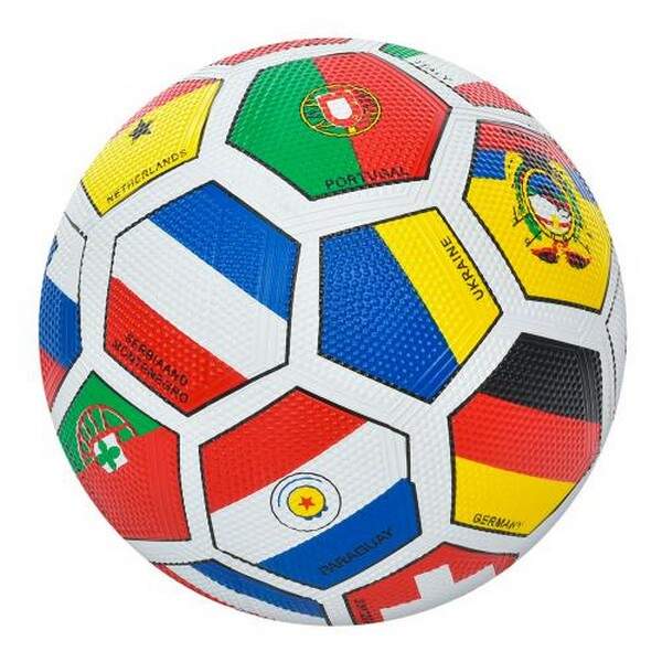 М'яч футбольний VA 0004-1 (30шт) розмір 5, гума, Grain зернистий, 430-450г, прапори, в кульку (шт.)