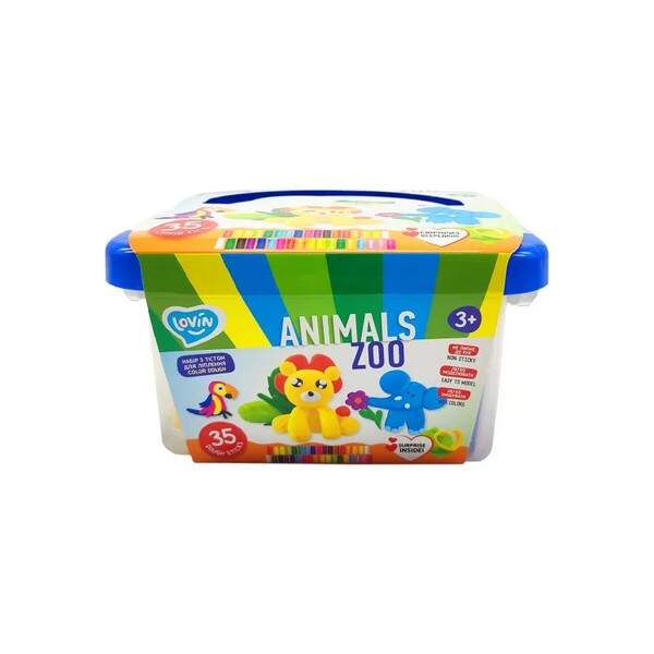 Zoo animals box ТМ Lovin Набір для ліплення з тістом 41221 (шт.)