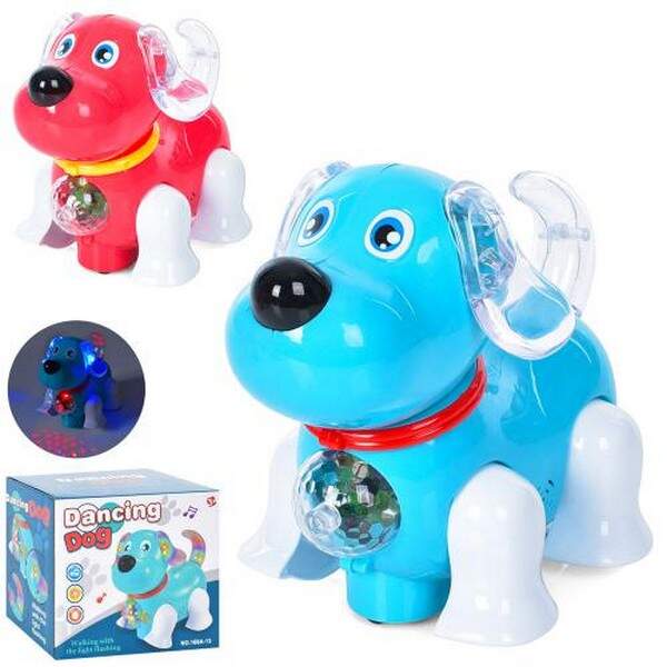 Музична іграшка 168A-13 (24шт) 20см, собачка, музика, світло, їздить,2 кольори, в кор-ці, 20-17,5-13 (шт.)