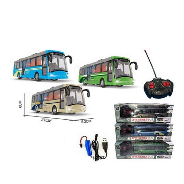 Автобус 9933-1 (18шт) 20см,р/к,акум,USB зарядне,1:32,світло,3 кольори,в кор-ці 32-10-9,5см (шт.)