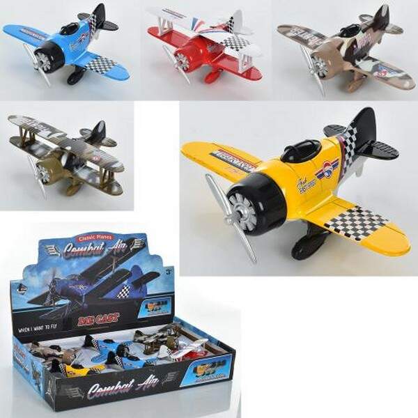 Літак XG879-102 (36шт) метал, інерц-я, 12см, 6шт(5видів) у дисплеї, 41-7-24см (шт.)