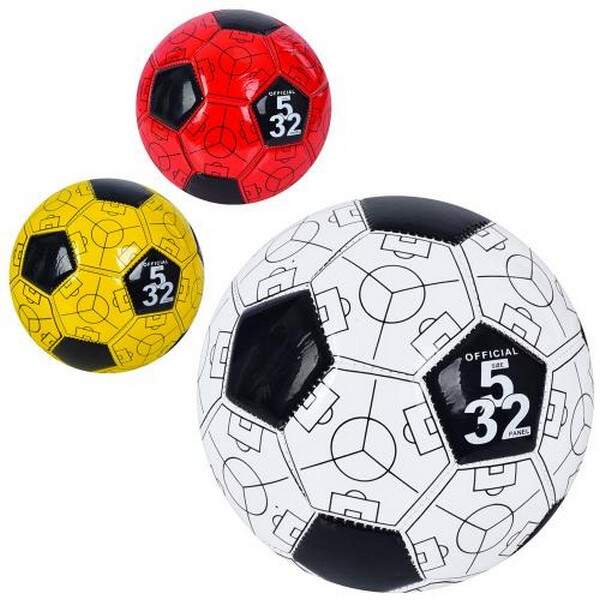 М'яч футбольний MS 3636 (30шт) розмір 5, ПВХ, 300-320г, 3кольори, в пакеті (шт.)