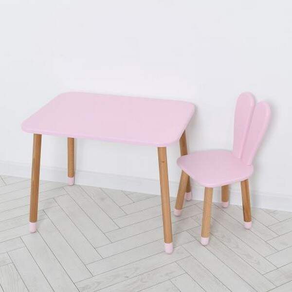 Столик 04-027R (1шт)68-50см, зі стільцем, зайчик, рожевий (шт.)