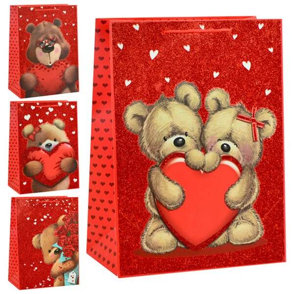 Пакет подарунковий паперовий L "Love Teddy" 31*42*12см YM01297-L (360шт) (шт.)