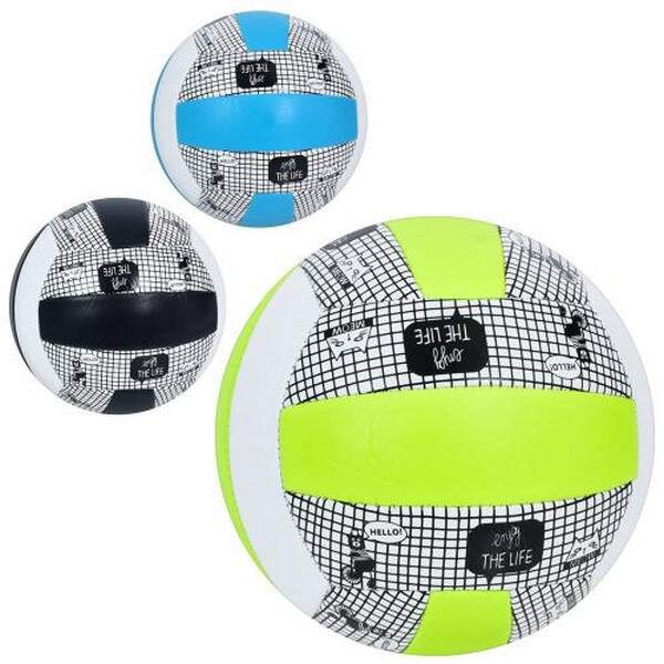 М'яч волейбольний MS 3677 (30шт) офіційний розмір, ПВХ, 270-280г, 3кольори, в пакеті (шт.)