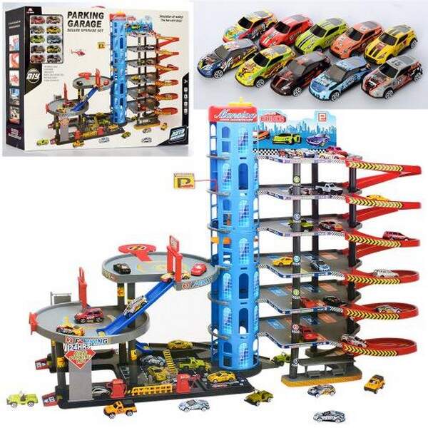 Гараж 92820 (4шт) 92-71-46, 7поверхів, машинка 8шт, 6см, заправка, кор, 86-58-14см (шт.)