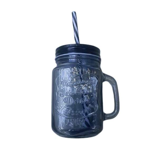 Чашка-банка з кришкою, що закручується і трубочкою "Ice cold Drink" 450мл R93377 (48шт) (шт.)