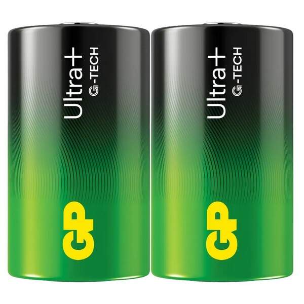Батарейка GP Ultra Plus Alkaline 1,5V (LR20) лужна 13AUP21-S2 пвх плівка 2 штуки в упаковці (шт.)