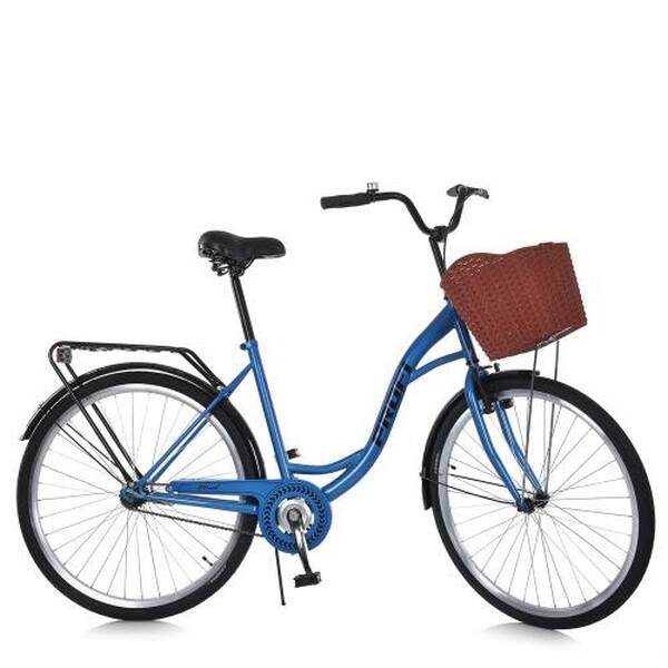 Велосипед 28 д. MTB2804-2K (1шт) сталева рама М,багажник, кошик, синій (шт.)