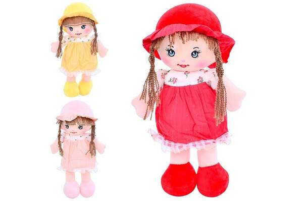 Лялька 11-1055-35 (60шт) 35см, м'яконабивна, петелька, 3 кольори, у пакеті, 18-35-9см (шт.)