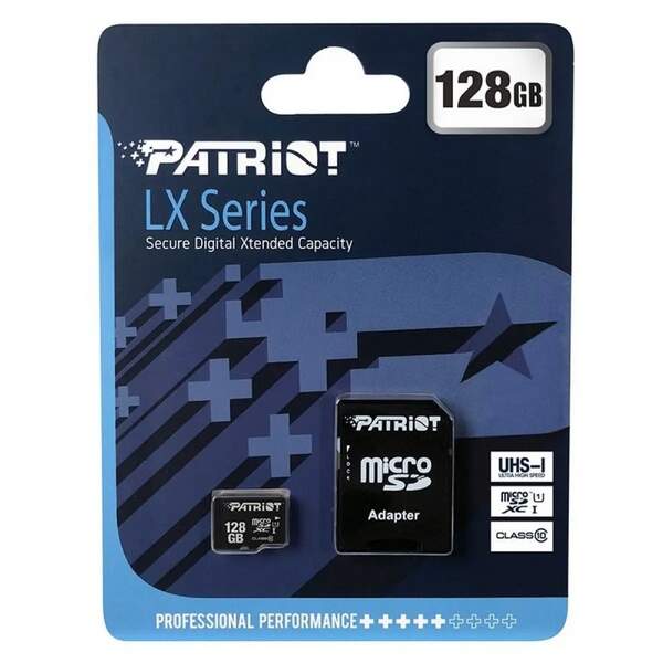 microSDXC (UHS-1) Patriot LX Series 128Gb class 10 (adapter SD) (шт.)