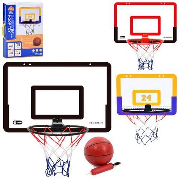 Баскетбольне кільце MR 1178 (8шт) щит пластик 40-26см, кільце пластик 25см, сітка, м'яч, насос, 3 ко (шт.)