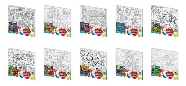 Креативна творчість "Розмальовка за номерами "Coloring by numbers" 31см*31см с.1 (10) CBN-01-01,02,0 (шт.)