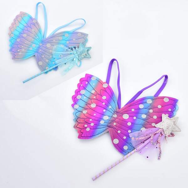 Набір аксесуарів FG240408025A (74шт) карнавальні крила, 30-22см, метелик, чарівна паличка 27см, 2 ко (шт.)